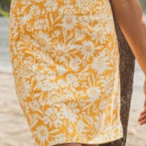 Rip Skirt Hawaii Wrap Skirt Length 2 Knee Yellow Floral Size 2 XL NEW Beach